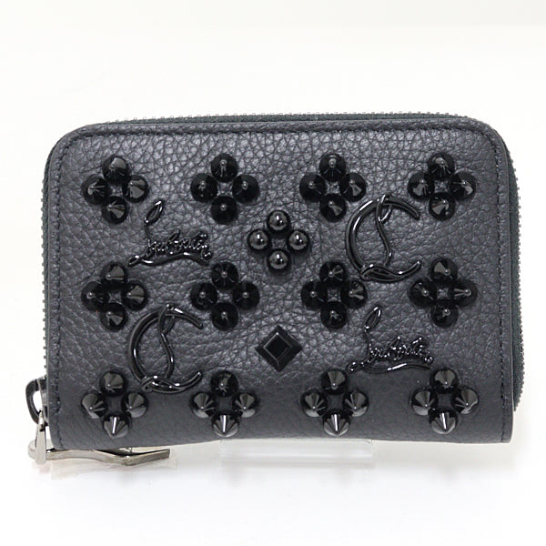Christian Louboutin Wallet Card Case Panettone Coin purse 3175223 Leather Black