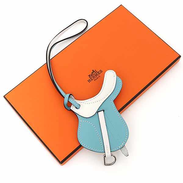 HERMES Bag charm Paddock sailor Vau & Swift Women Ble/Whita