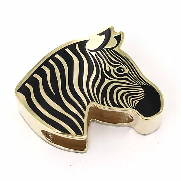HERMES clip ring Scarf ring Zebra Women Black/Gold