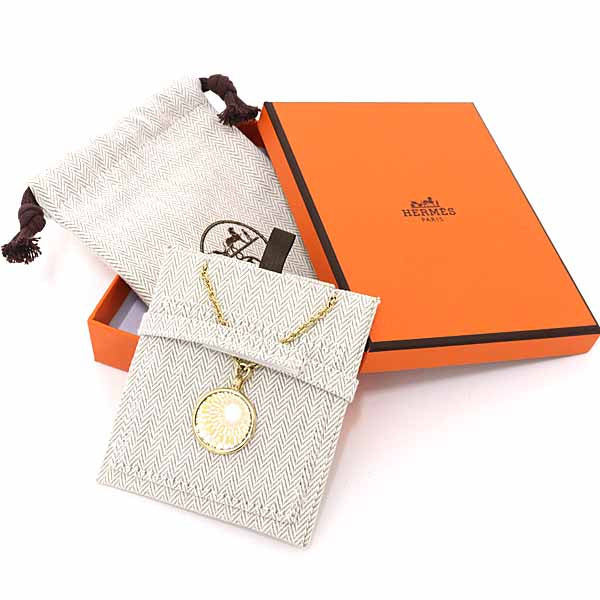 HERMES Necklace・Pendant Medaille/OP'H PM Gold GP 18.5g Fashion Jewelry Women