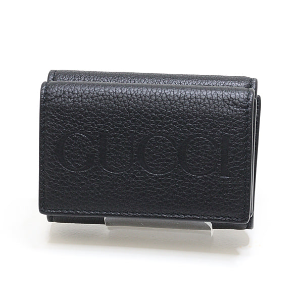 GUCCI Purse Tri-fold wallet 736151 Leather Black/Blue Women