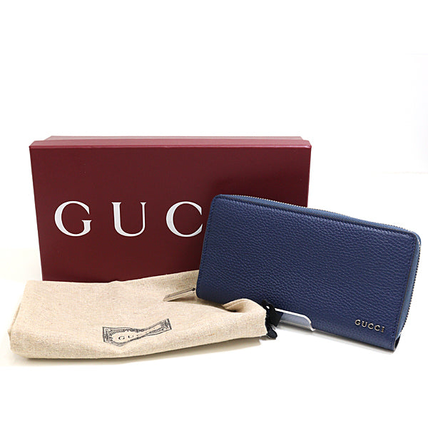 GUCCI Purse Zip around wallet 771154 Long wallet Leather Navy Men