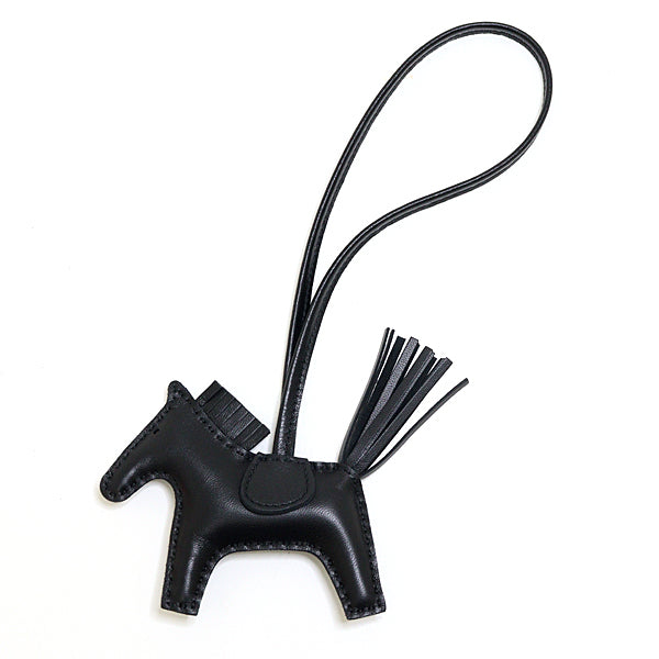 HERMES Bag charm Rodeo Charm PM Anyo Miro leather Black Unisex