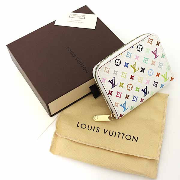 LOUIS VUITTON Zippy coin purse M66548 Wallet Monogram Multi-Color Women White