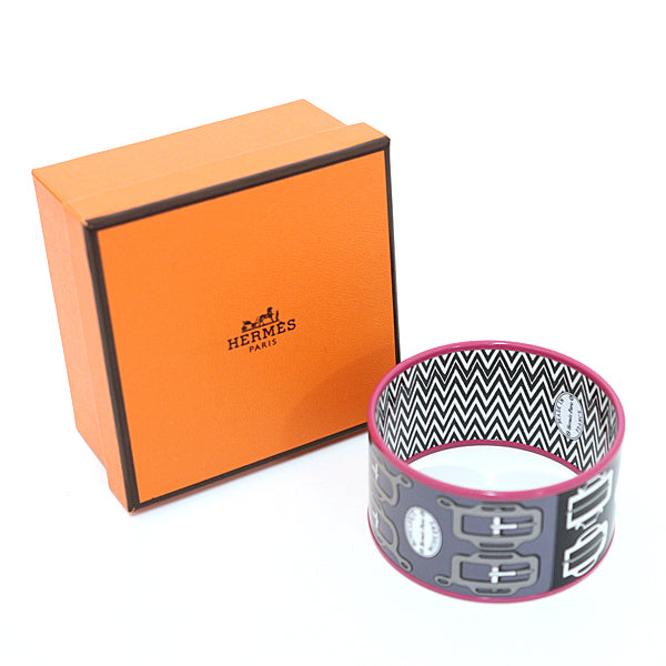 HERMES bracelet Fashion Jewelry Emile BOUCLERIE MODERNE Women Black White Pink
