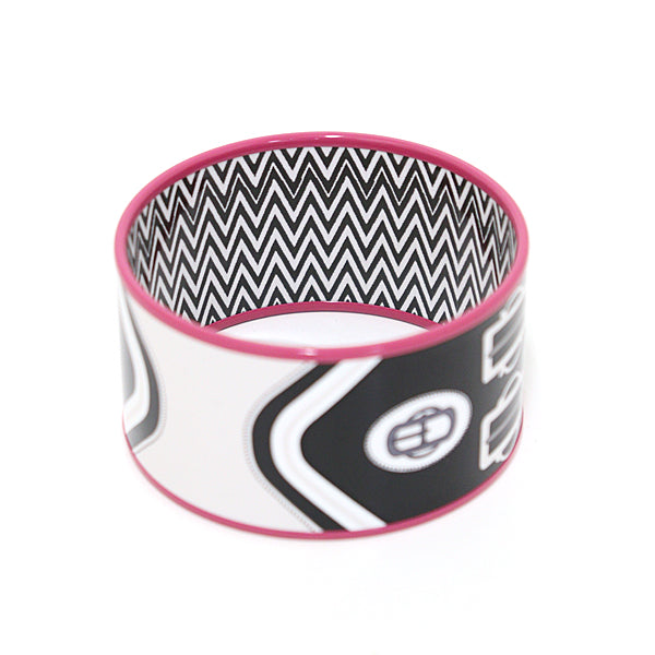 HERMES bracelet Fashion Jewelry Emile BOUCLERIE MODERNE Women Black White Pink