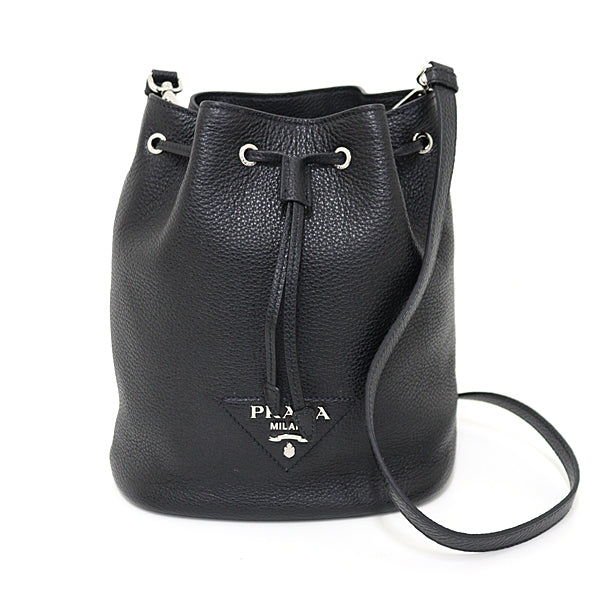 PRADA Shoulder Bag 1BE060 2WAY Cross body Sling Bag Leather Women Black Unused