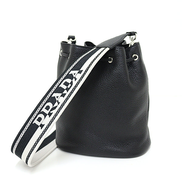 PRADA Shoulder Bag 1BE060 2WAY Cross body Sling Bag Leather Women Black Unused