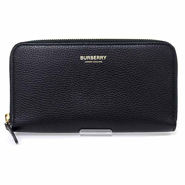 BURBERRY purse Zip Around Long Wallet 80840411 Leather Unisex Black
