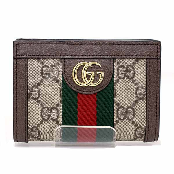 GUCCI wallet Ophidia Small Wallet 813296 GG Supreme Canvas Women Beige/Brown