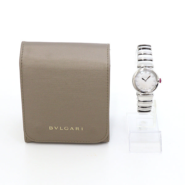 BVLGARI LU28S Le chair Ladies Wrist watch Women SS Diamond Silver quartz