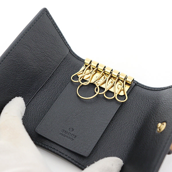 GUCCI key case Gucci Diana 658636 6 key holders Leather Women Black