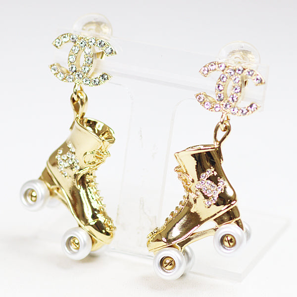 CHANEL Ladies Earring Roller Skate Earrings Fashion Jewelry metal Women Gold