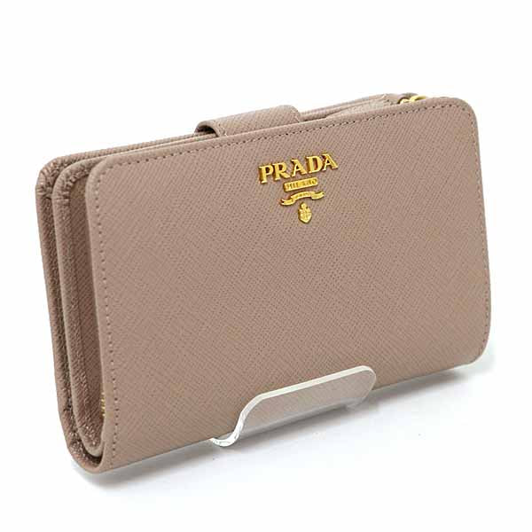 PRADA Wallet PORTAFOGLIO LAMPO 1ML225 Safiano leather Women CAMMEO(Beige)