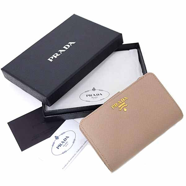 PRADA Wallet PORTAFOGLIO LAMPO 1ML225 Safiano leather Women CAMMEO(Beige)