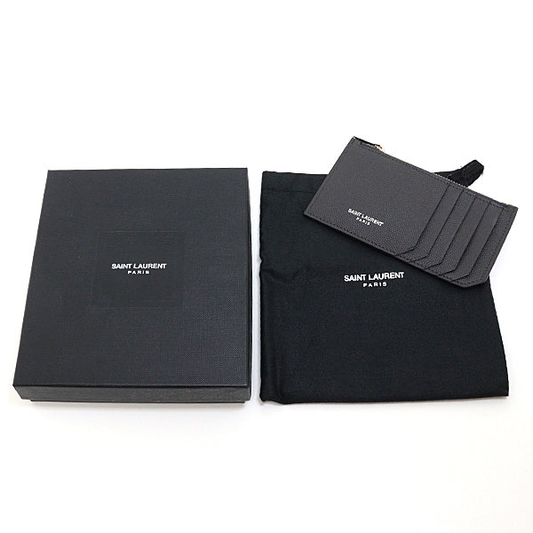 SAINT LAURENT Card Case coin purse 346104 Leather Men JAPAN