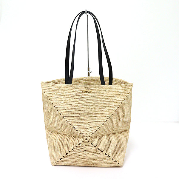 LOEWE Tote Bag Puzzlefold Tote Medium A779G50X08 Raffia Leather Women