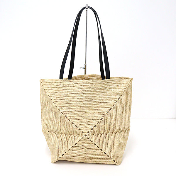 LOEWE Tote Bag Puzzlefold Tote Medium A779G50X08 Raffia Leather Women