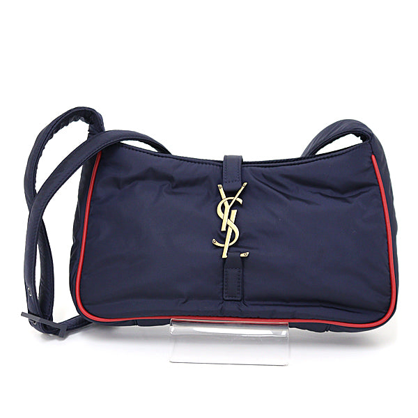 SAINT LAURENT Shoulder Bag Le Cincassette 733294 Nylon/Leather Women Navy Red
