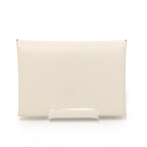 HERMES Coin purse Calvi duo Mini wallet Epsom Leather Women U