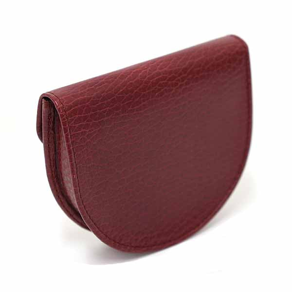 CARTIER Coin purse Must Line Coin Pocket Wallet Leather Women bordeaux dark Red
