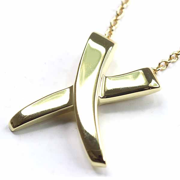 TIFFANY&Co. Necklace Paloma Picasso Graffiti X Pendant Jewelry K18YG Gold 3.4g