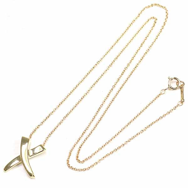 TIFFANY&Co. Necklace Paloma Picasso Graffiti X Pendant Jewelry K18YG Gold 3.4g