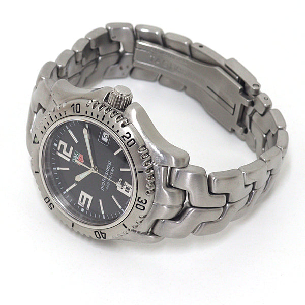 TAG HEUER WT1110 professional Men's Wrist watch SS Silver Black-dial