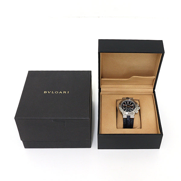 BVLGARI DP42SCH Diagono Professional Chronograph Men's Wrist watch SS/leather