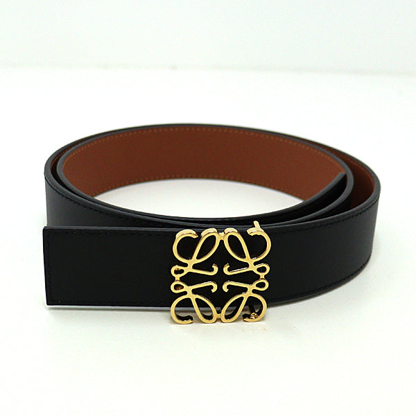 LOEWE Belt Reversible Anagura Leather Men Black/Brown 124g