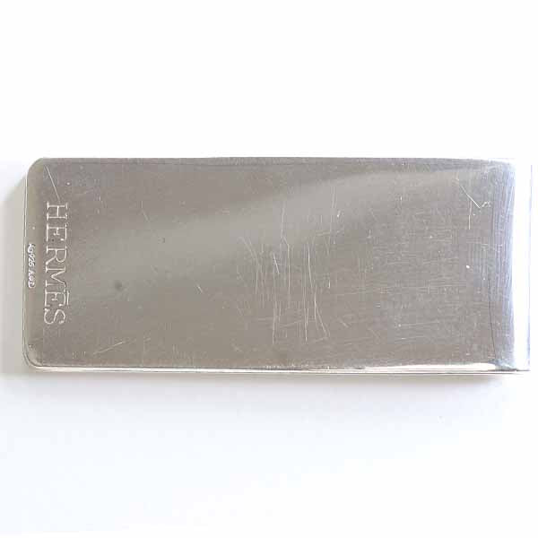 HERMES Money Clip H Evelyn Perforated Silver 23.2g