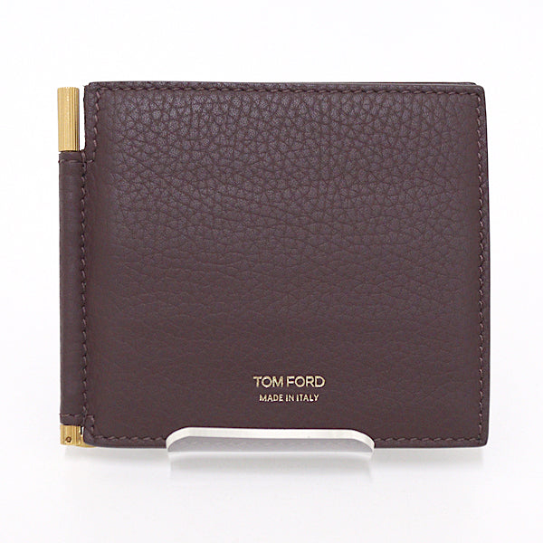 TOM FORD wallet Money clip Calf Leather Brown Men