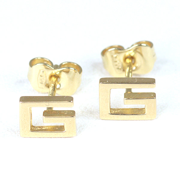 GUCCI Earring G logo Stud earrings K18YG Yellow Gold Fine Jewelry Women 1.3g