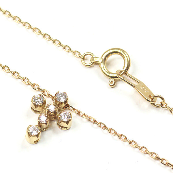 STAR JEWELRY Cross Necklace K18YG Yellow Gold Fine Jewelry Women 1.8g