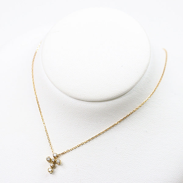 STAR JEWELRY Cross Necklace K18YG Yellow Gold Fine Jewelry Women 1.8g