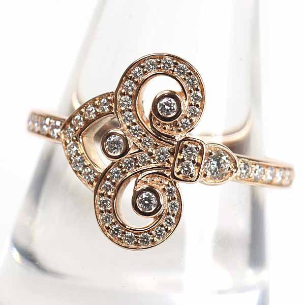 TIFFANY&Co. Ring Fleur de Lis Diamond Fine Jewelry K18PG Pink Gold Women 3.98g