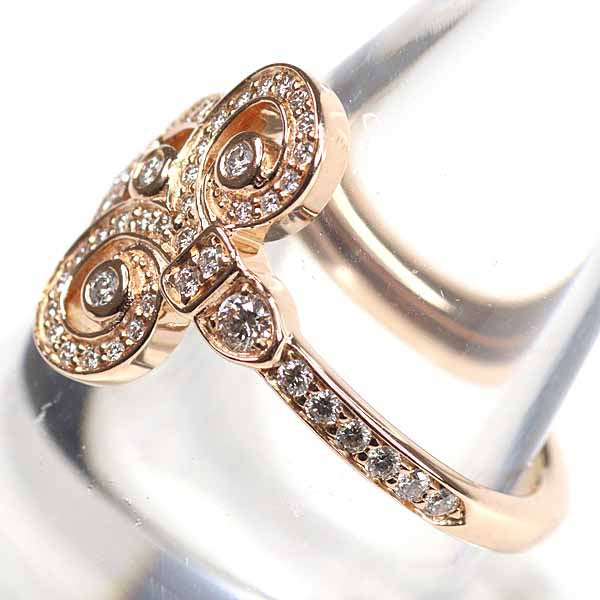 TIFFANY&Co. Ring Fleur de Lis Diamond Fine Jewelry K18PG Pink Gold Women 3.98g