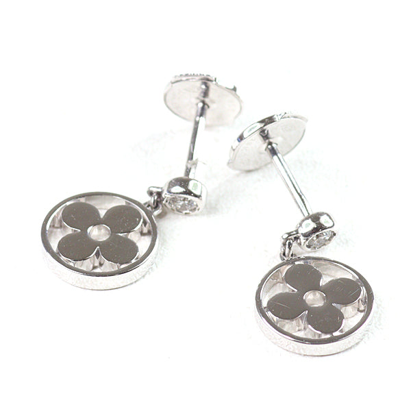 LOUIS VUITTON Pierce Monogram Ldylle Earring Q96167 K18WG White Gold FineJewelry