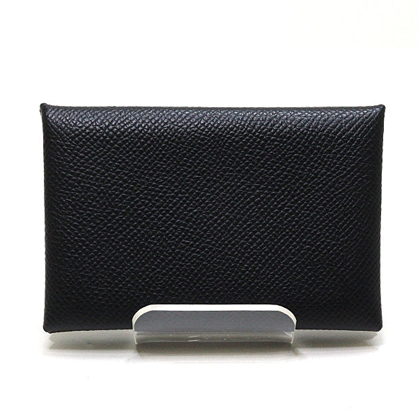 HERMES Card Case Calvi Epsom leather Men Black W(2024)