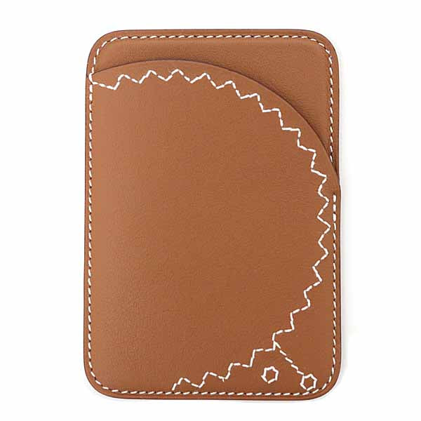 HERMES Card Case MagSafe Eman Ellison Leather Unisex Brown B(2023)