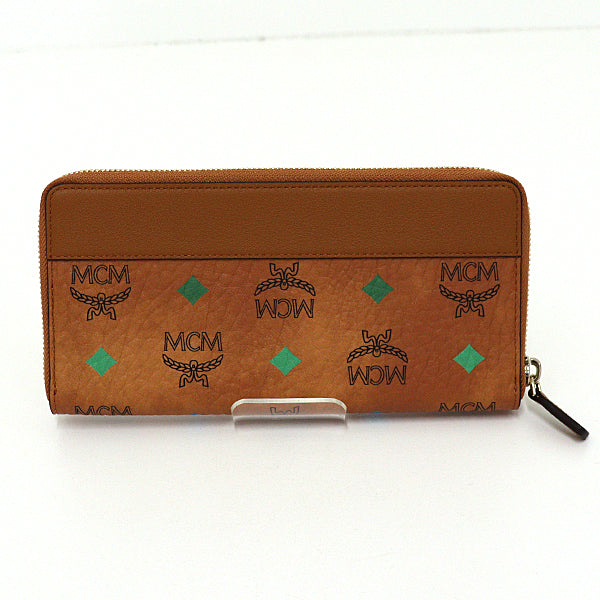 MCM Purse zip around wallet Long Wallet Men BrownBrown 168g