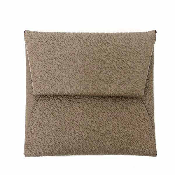 HERMES Coin purse Wallet Bastia Chevre Leather Women Etoupe B