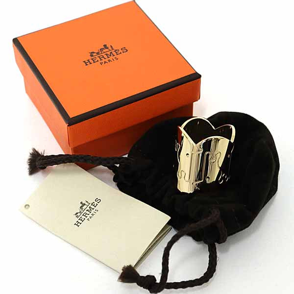 HERMES Scarf Ring ""Parthenon"" Brass Women