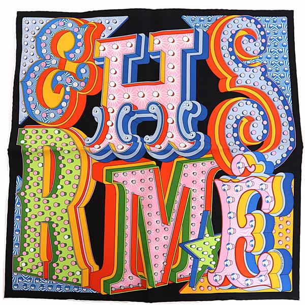 HERMES Scarf Gavroche Electric Carre 45 Silk Women