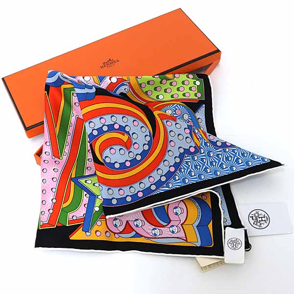 HERMES Scarf Gavroche Electric Carre 45 Silk Women