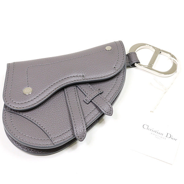 Dior Pouch Saddle pouch Leather gray Women