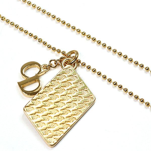 Dior LadiesNecklace・Pendant Houndstooth Long Necklace metal Gold Women