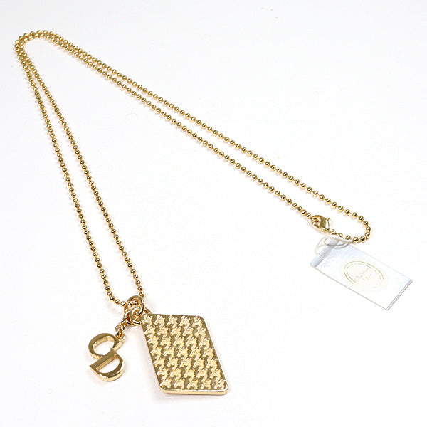 Dior LadiesNecklace・Pendant Houndstooth Long Necklace metal Gold Women