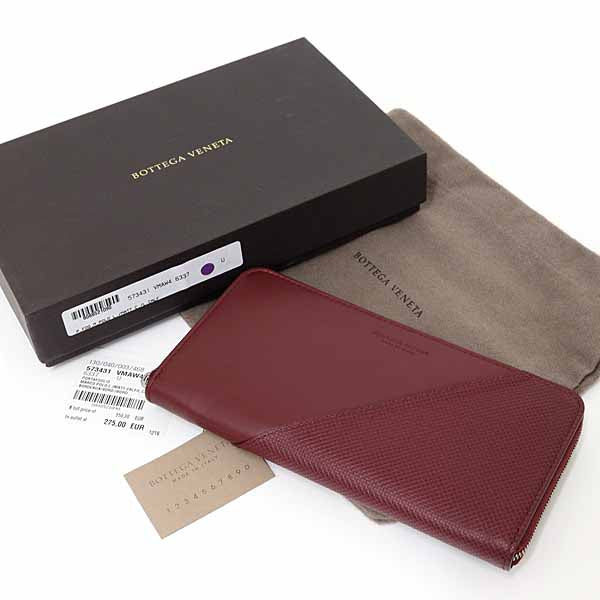 BOTTEGAVENETA purse Marco Polo Zip Around Wallet 573431 VMAW4 6337 Calf Bordeaux