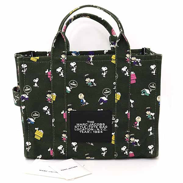 MARC JACOBS THE TOTE BAG Peanuts Snoopy H031M06FA21 Canvas Khaki green Women